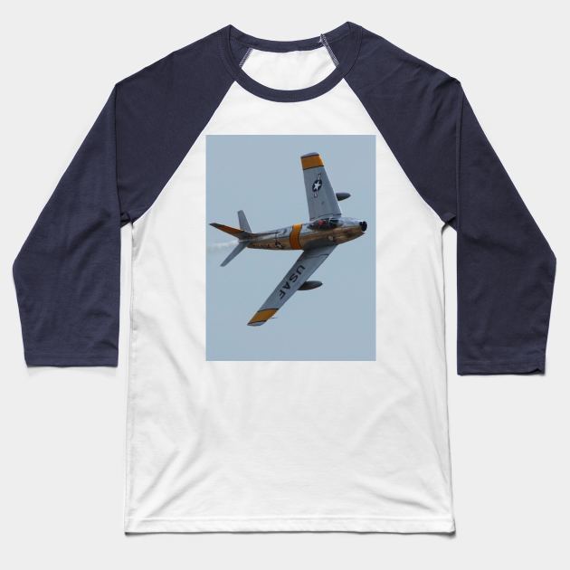 F-86 Sabre Jet Baseball T-Shirt by acefox1